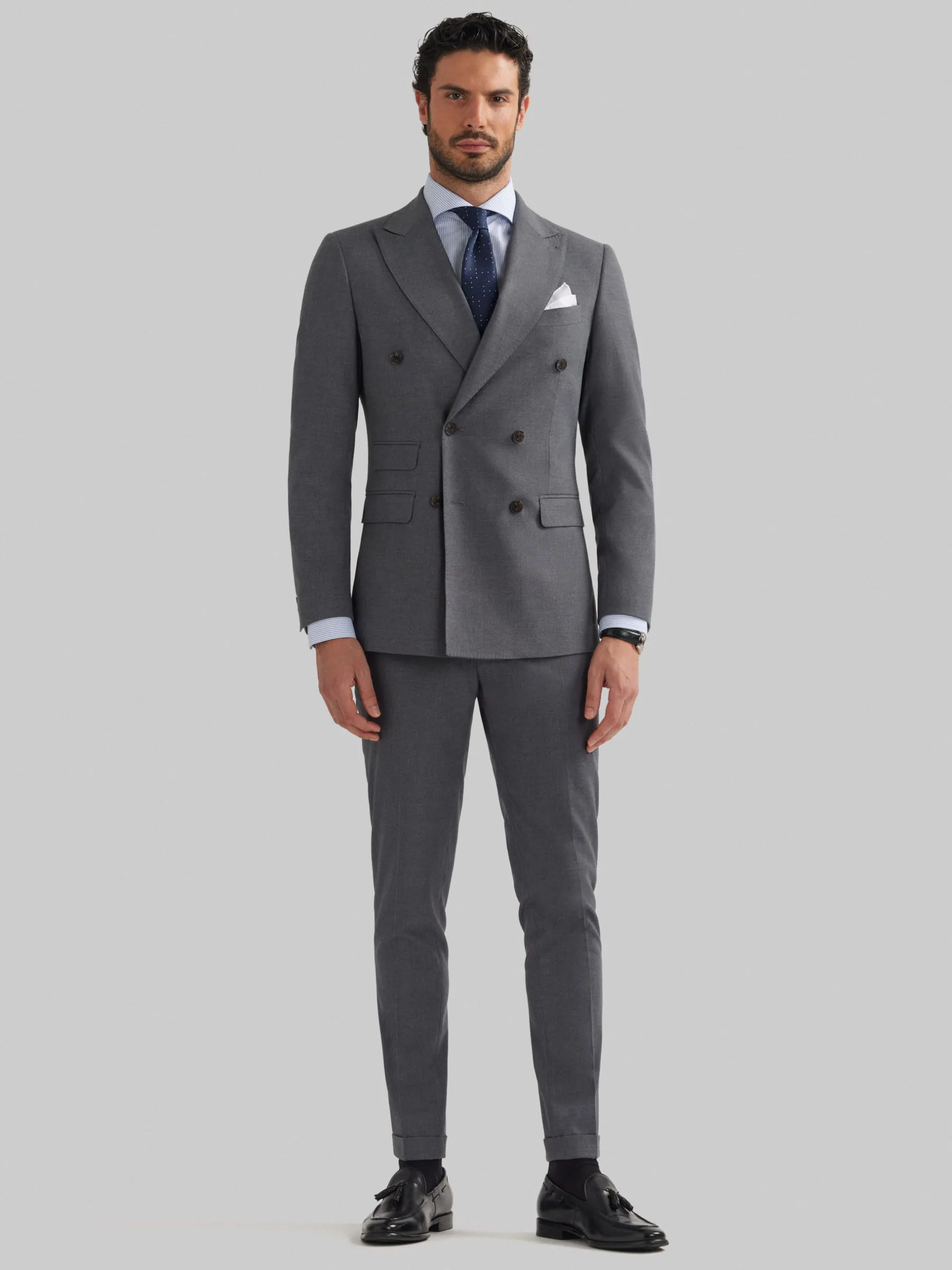 Trajes|Trajes<Alvaro Moreno AMERICANA DUOMO CRUZADO Gris