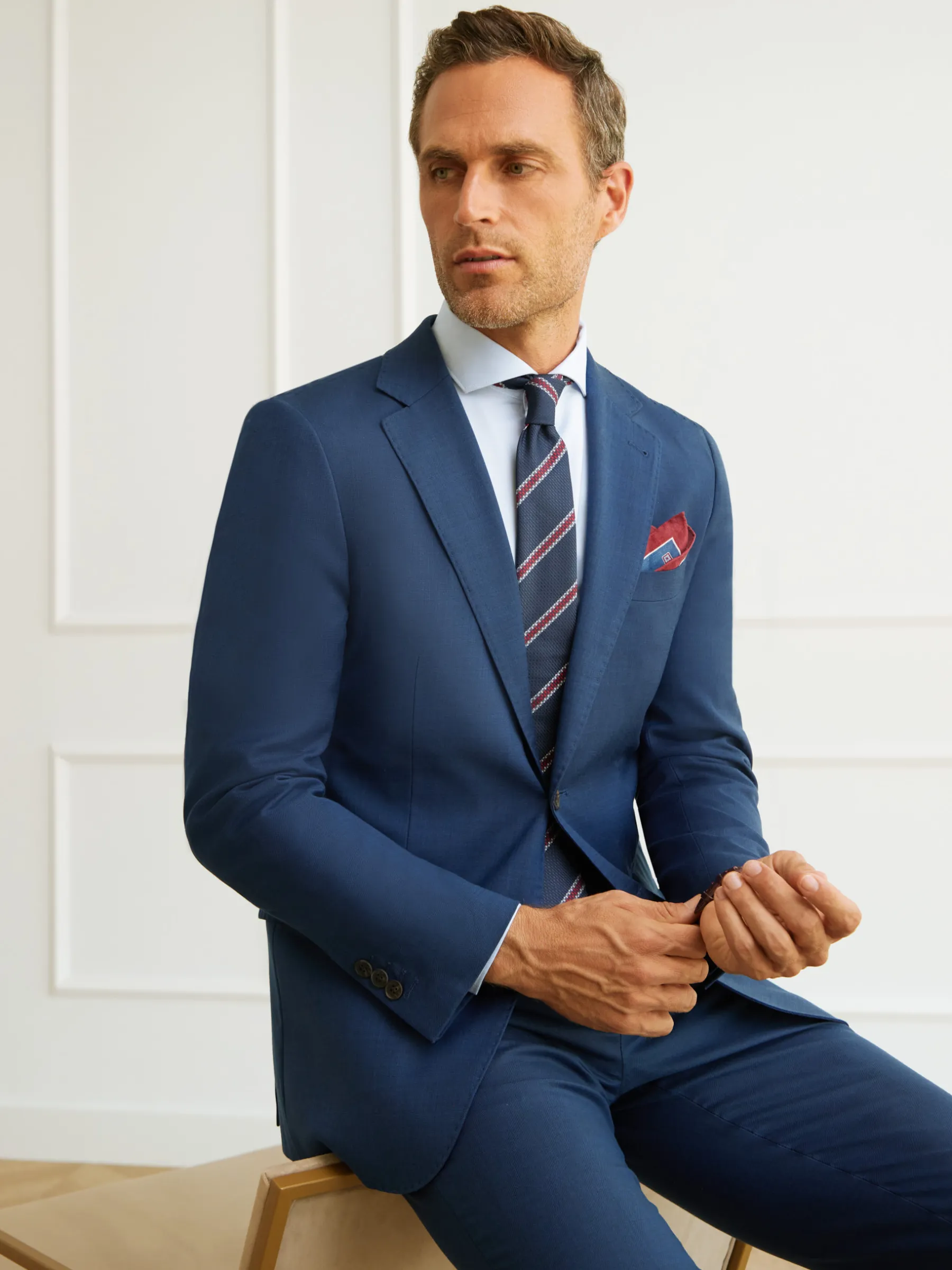 Trajes|Trajes<Alvaro Moreno AMERICANA FIL A FIL Azul