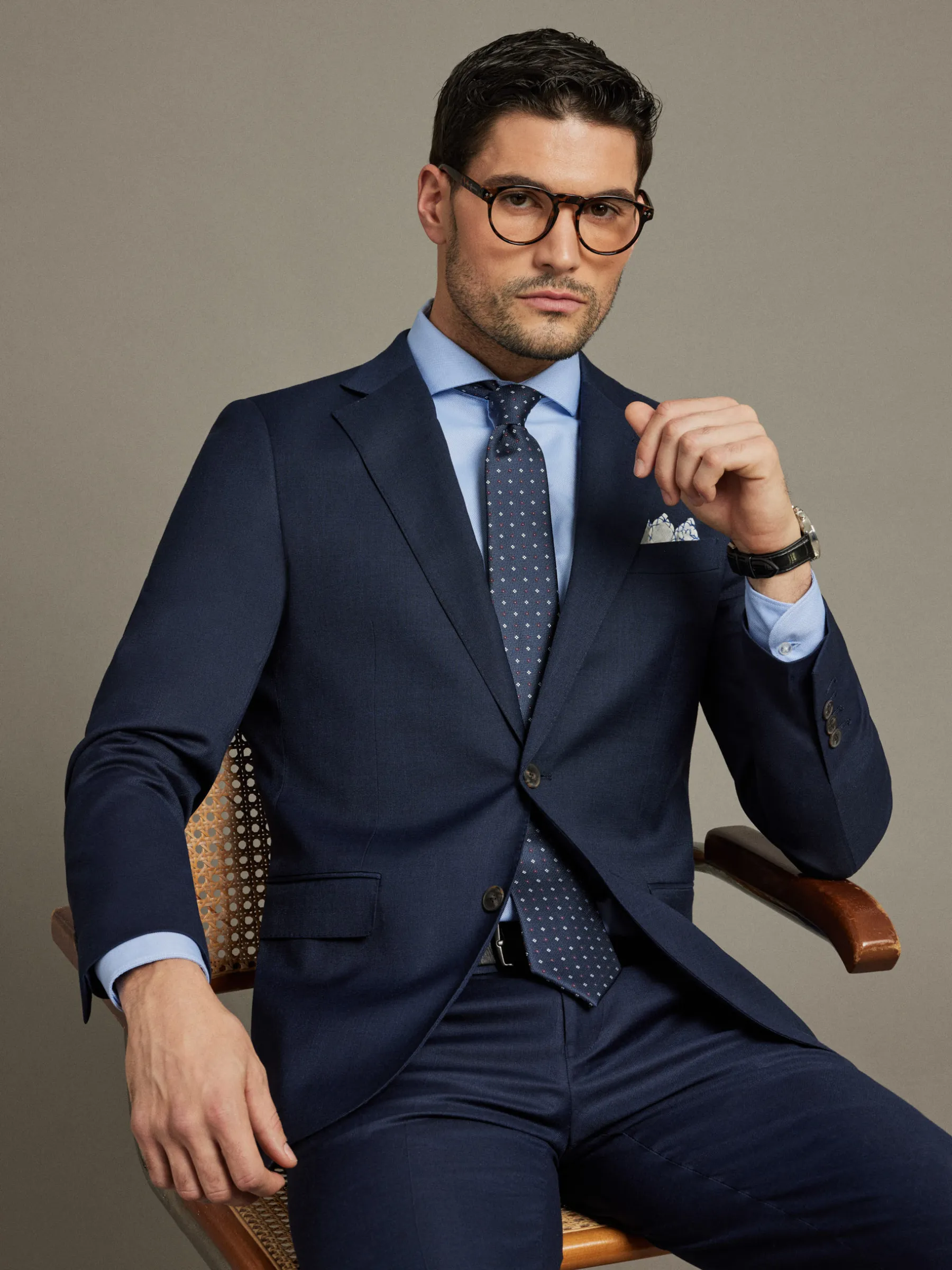 Trajes|Trajes<Alvaro Moreno AMERICANA FIL A FIL Azul Marino