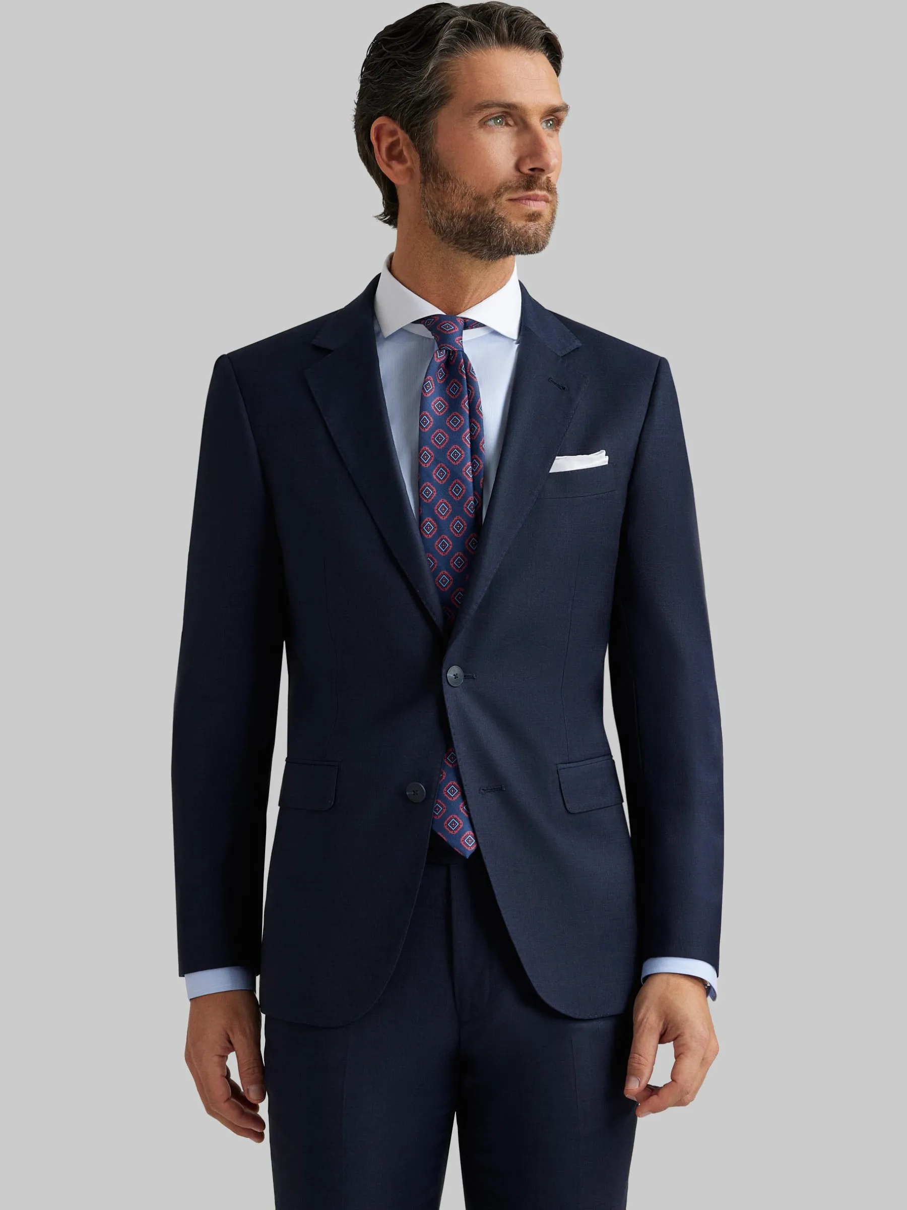 Trajes|Trajes<Alvaro Moreno AMERICANA FIL A FIL Azul Marino