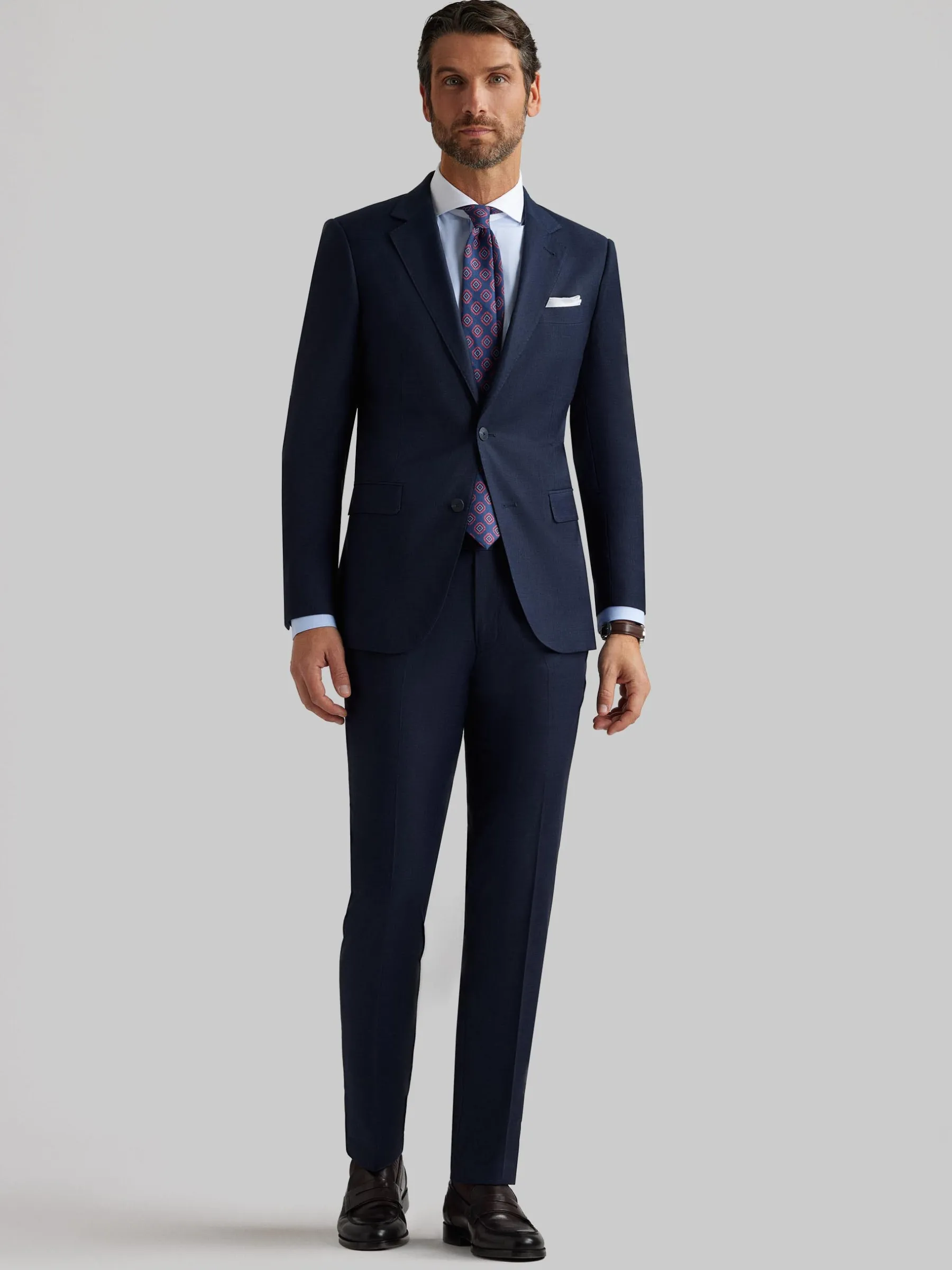 Trajes|Trajes<Alvaro Moreno AMERICANA FIL A FIL Azul Marino