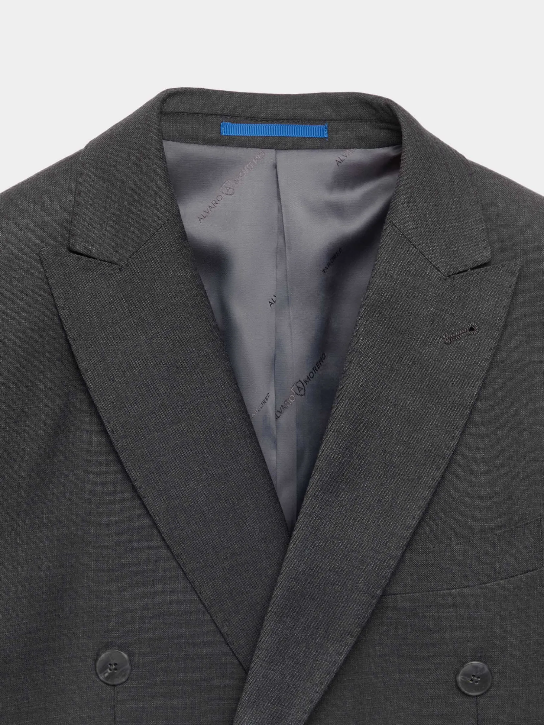 Trajes|Trajes<Alvaro Moreno AMERICANA FIL A FIL CRUZADO Gris