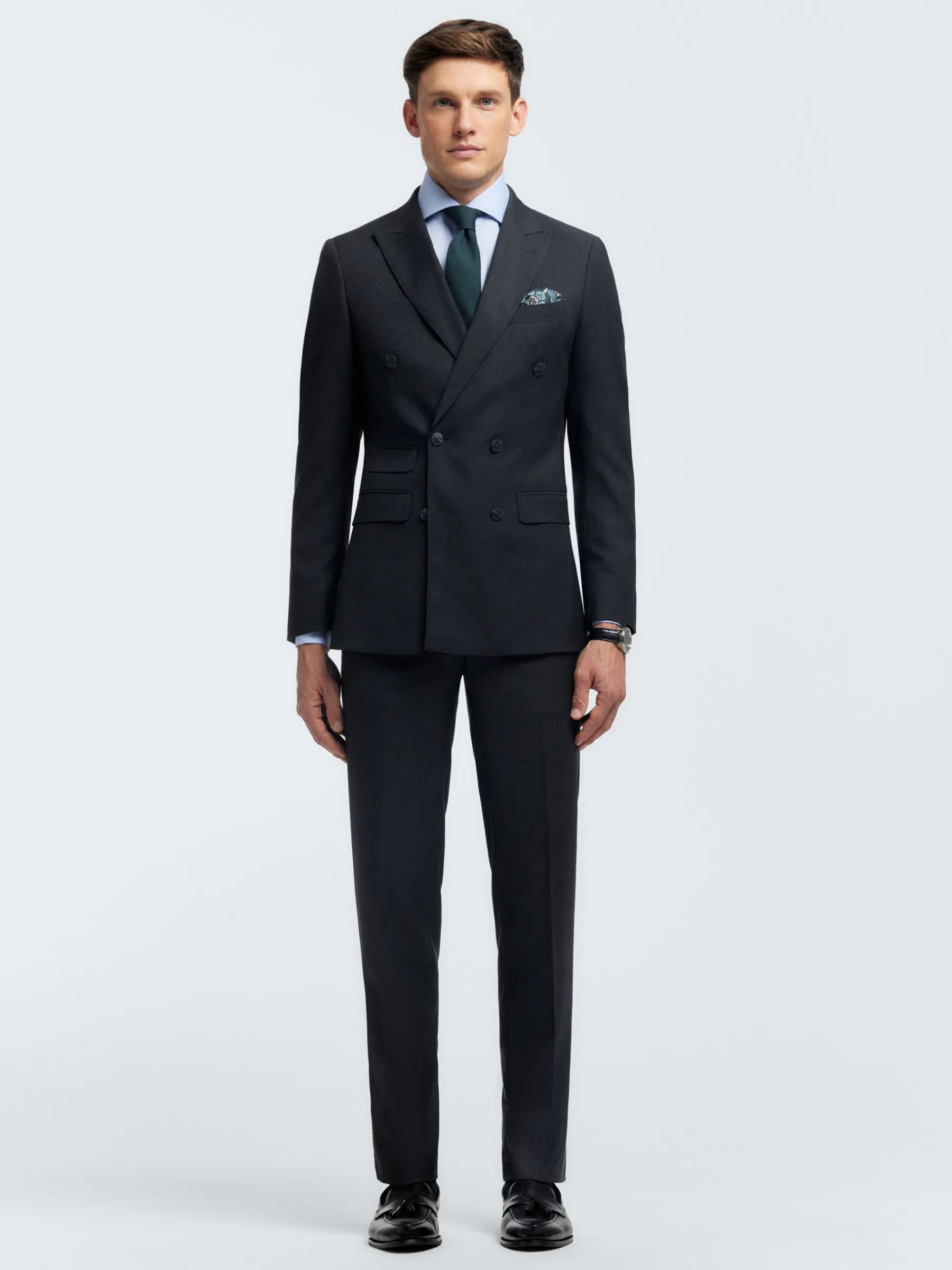 Trajes|Trajes<Alvaro Moreno AMERICANA FIL A FIL CRUZADO Gris