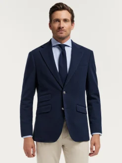 Americanas<Alvaro Moreno AMERICANA PUNTO ESTRUCTURA Azul Marino