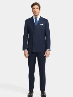 Trajes|Trajes<Alvaro Moreno AMERICANA TWILL CRUZADO Azul Marino