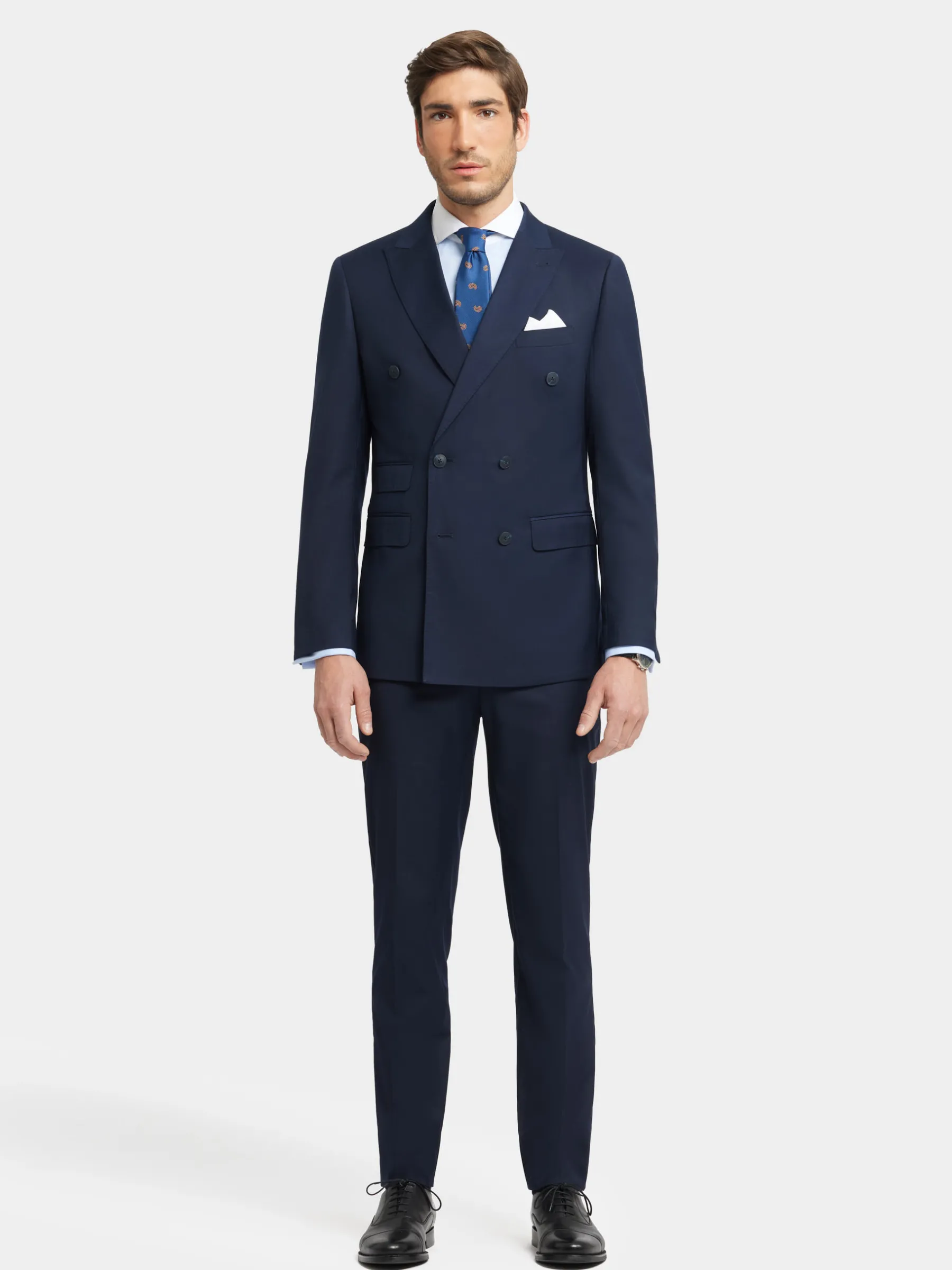 Trajes|Trajes<Alvaro Moreno AMERICANA TWILL CRUZADO Azul Marino