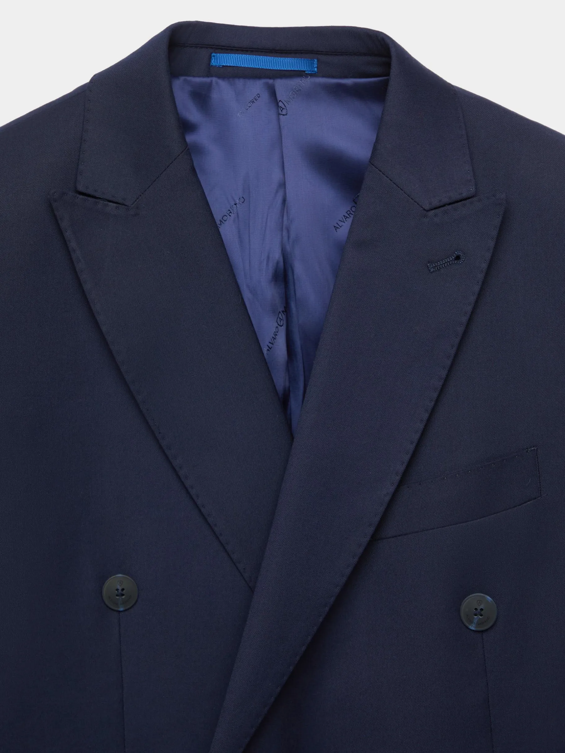 Trajes|Trajes<Alvaro Moreno AMERICANA TWILL CRUZADO Azul Marino