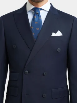 Trajes|Trajes<Alvaro Moreno AMERICANA TWILL CRUZADO Azul Marino