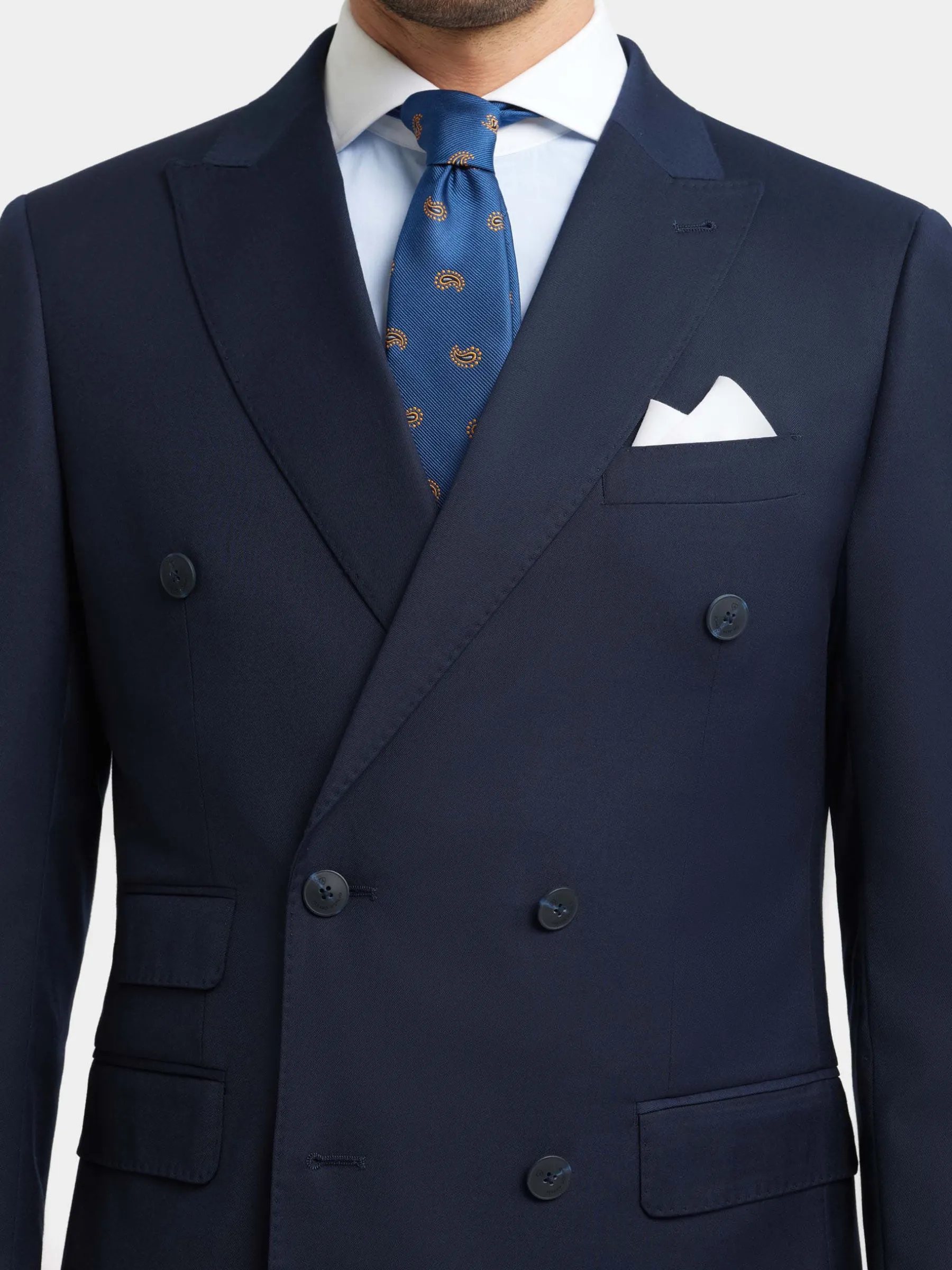 Trajes|Trajes<Alvaro Moreno AMERICANA TWILL CRUZADO Azul Marino