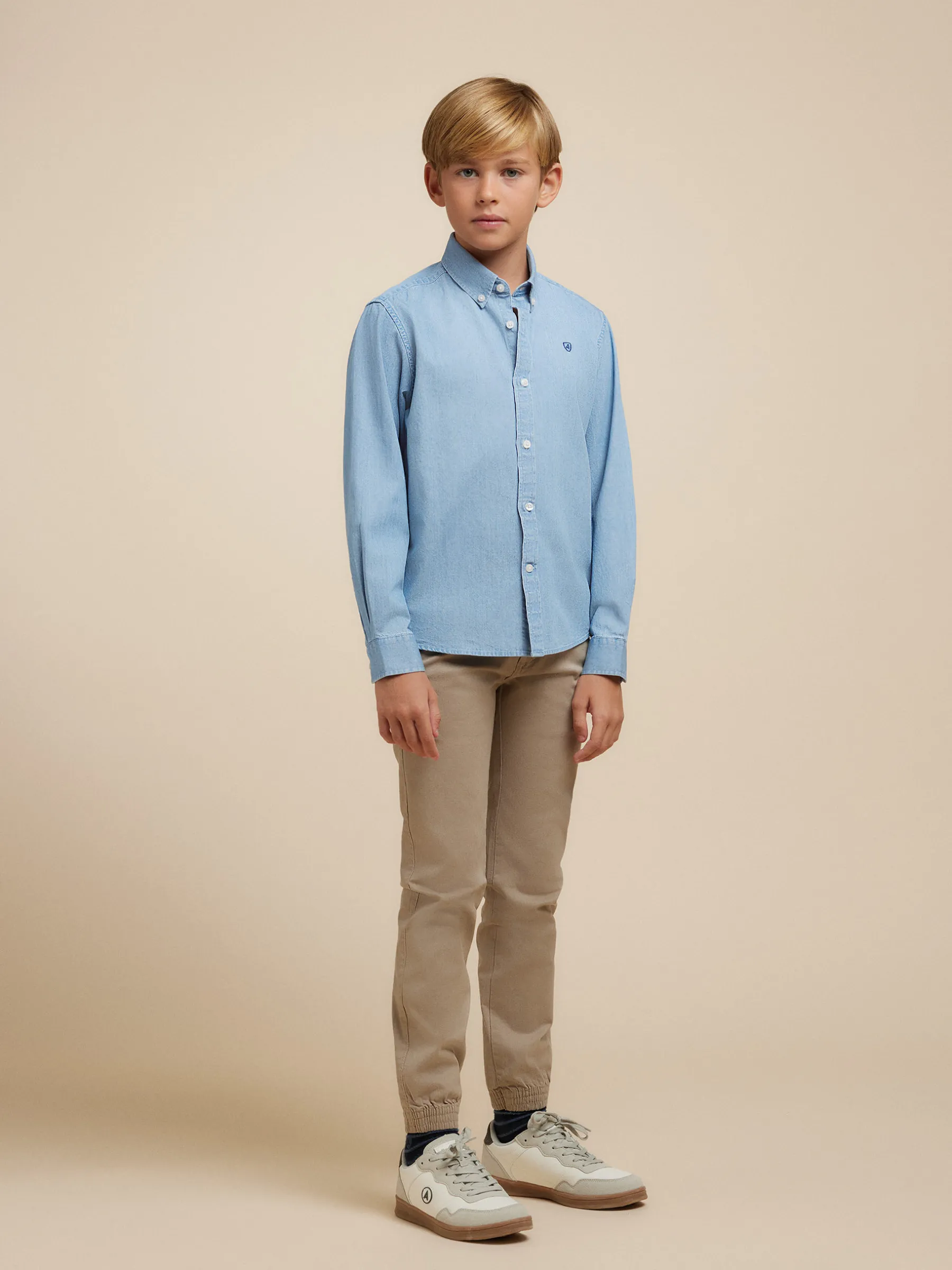 Camisas<Alvaro Moreno CAMISA DENIM KIDS Celeste