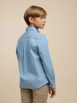 Camisas<Alvaro Moreno CAMISA DENIM KIDS Celeste