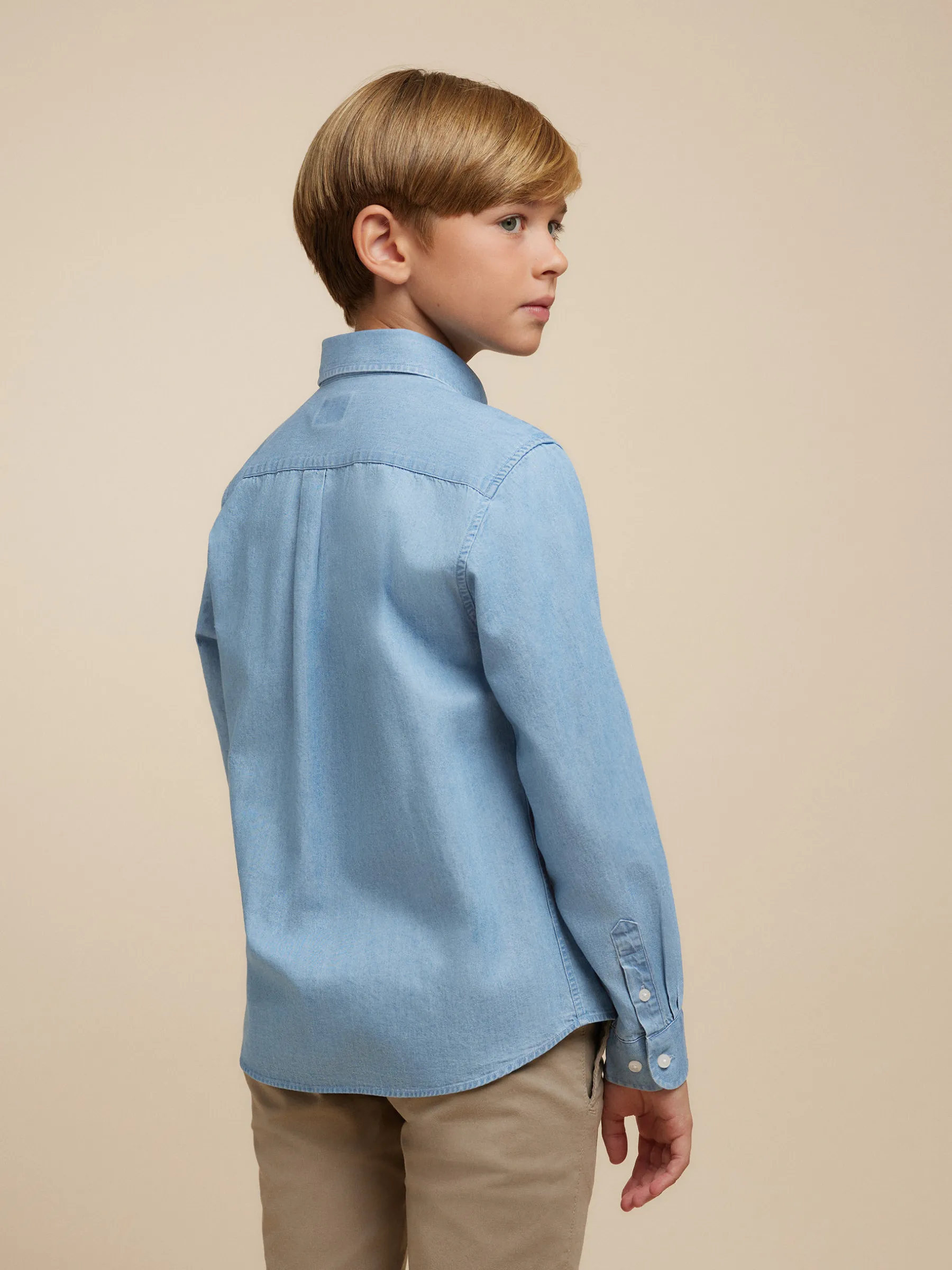 Camisas<Alvaro Moreno CAMISA DENIM KIDS Celeste