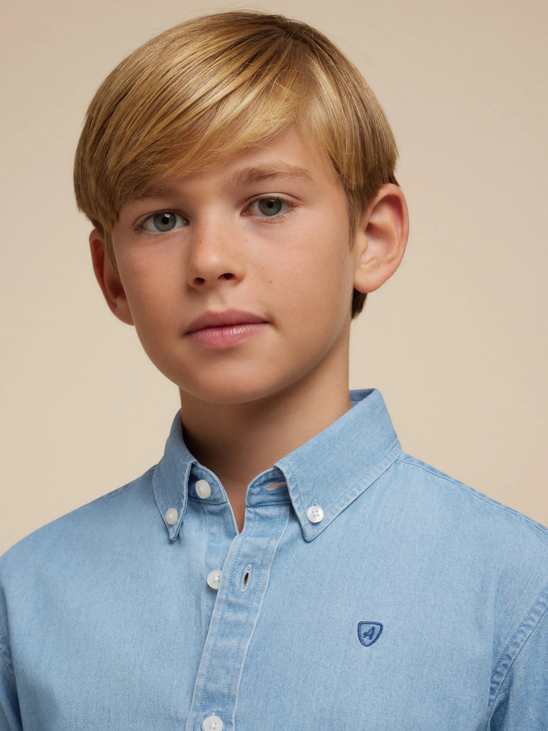 Camisas<Alvaro Moreno CAMISA DENIM KIDS Celeste