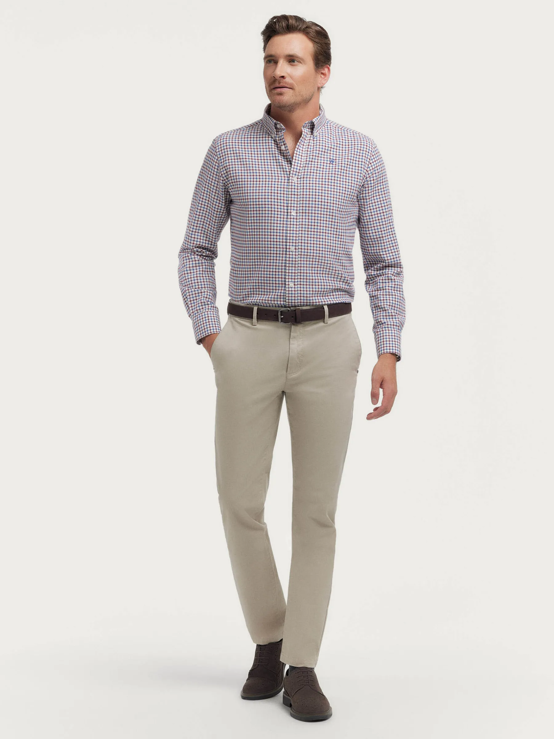 Franela<Alvaro Moreno CAMISA FLANNEL CHECKS Burdeos