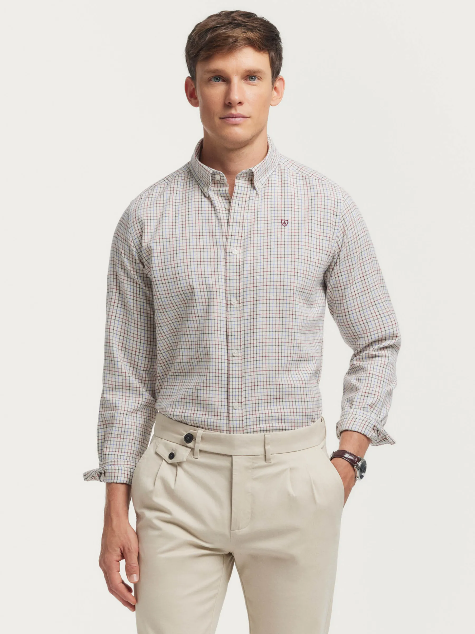 Franela<Alvaro Moreno CAMISA FLANNEL CHECKS Burdeos