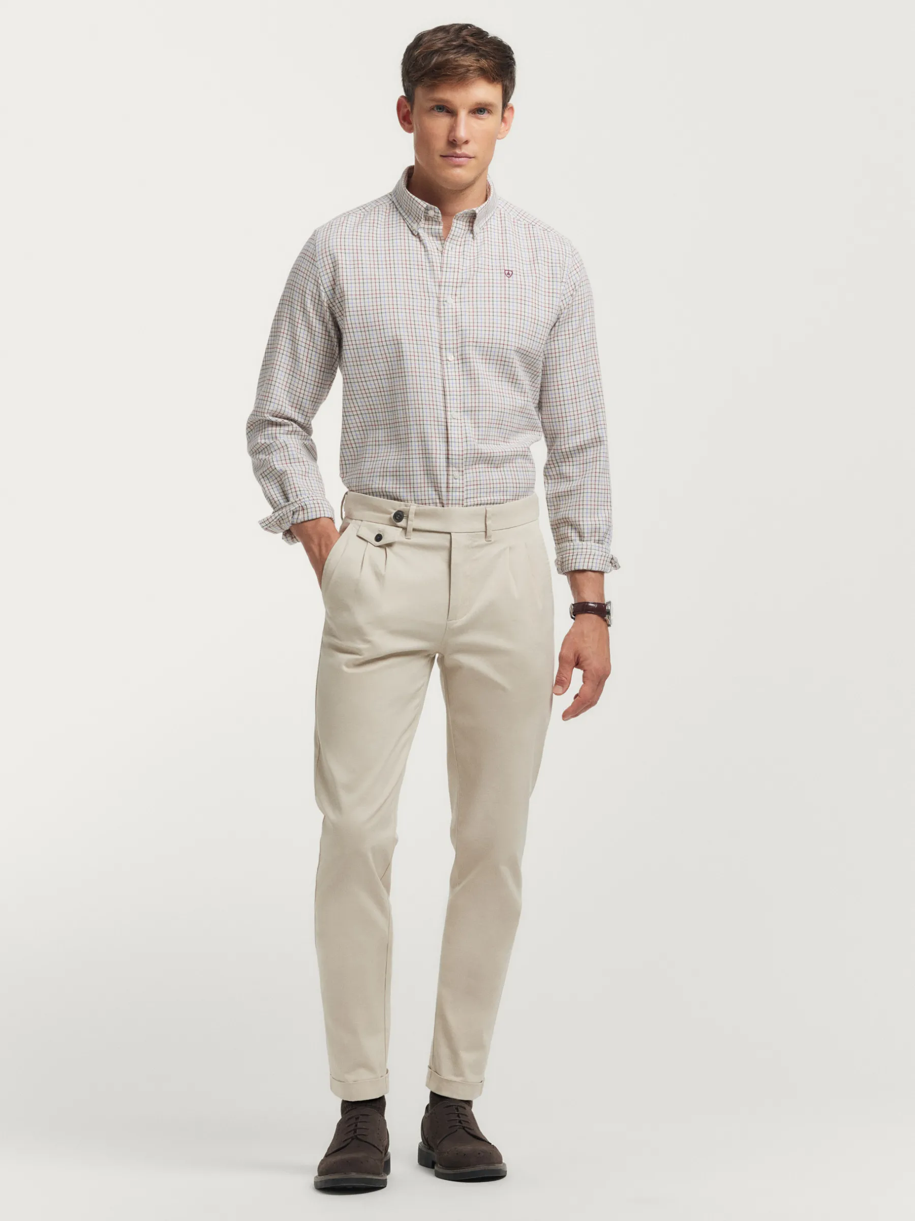 Franela<Alvaro Moreno CAMISA FLANNEL CHECKS Burdeos