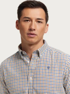 Franela<Alvaro Moreno CAMISA FLANNEL CHECKS Mostaza