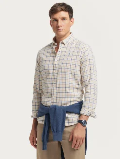 Franela<Alvaro Moreno CAMISA FLANNEL CHECKS Naranja