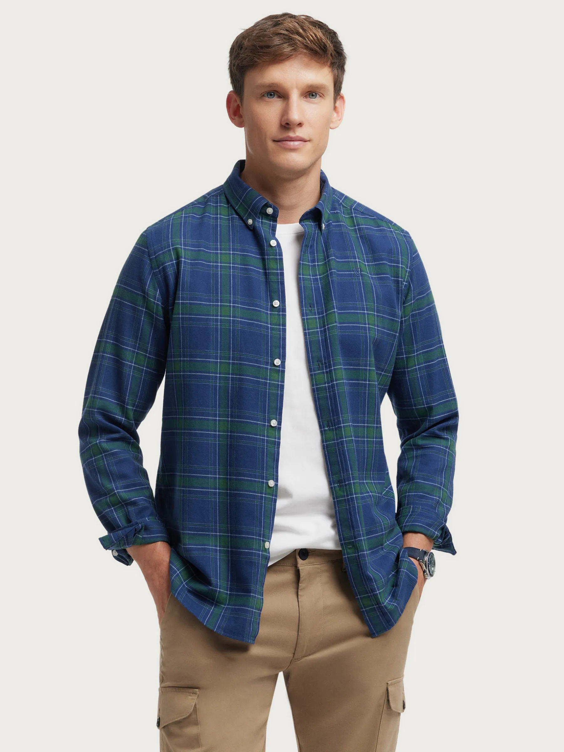 Franela<Alvaro Moreno CAMISA FLANNEL TARTAN Verde