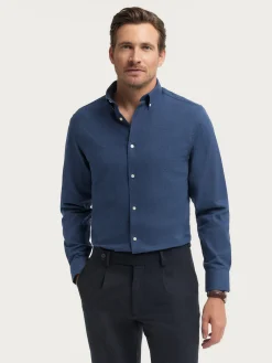 Franela<Alvaro Moreno CAMISA FLANNEL TWILL Azul Marino