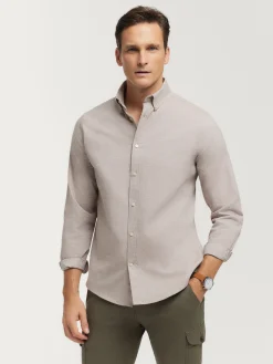 Franela<Alvaro Moreno CAMISA FLANNEL TWILL Beige
