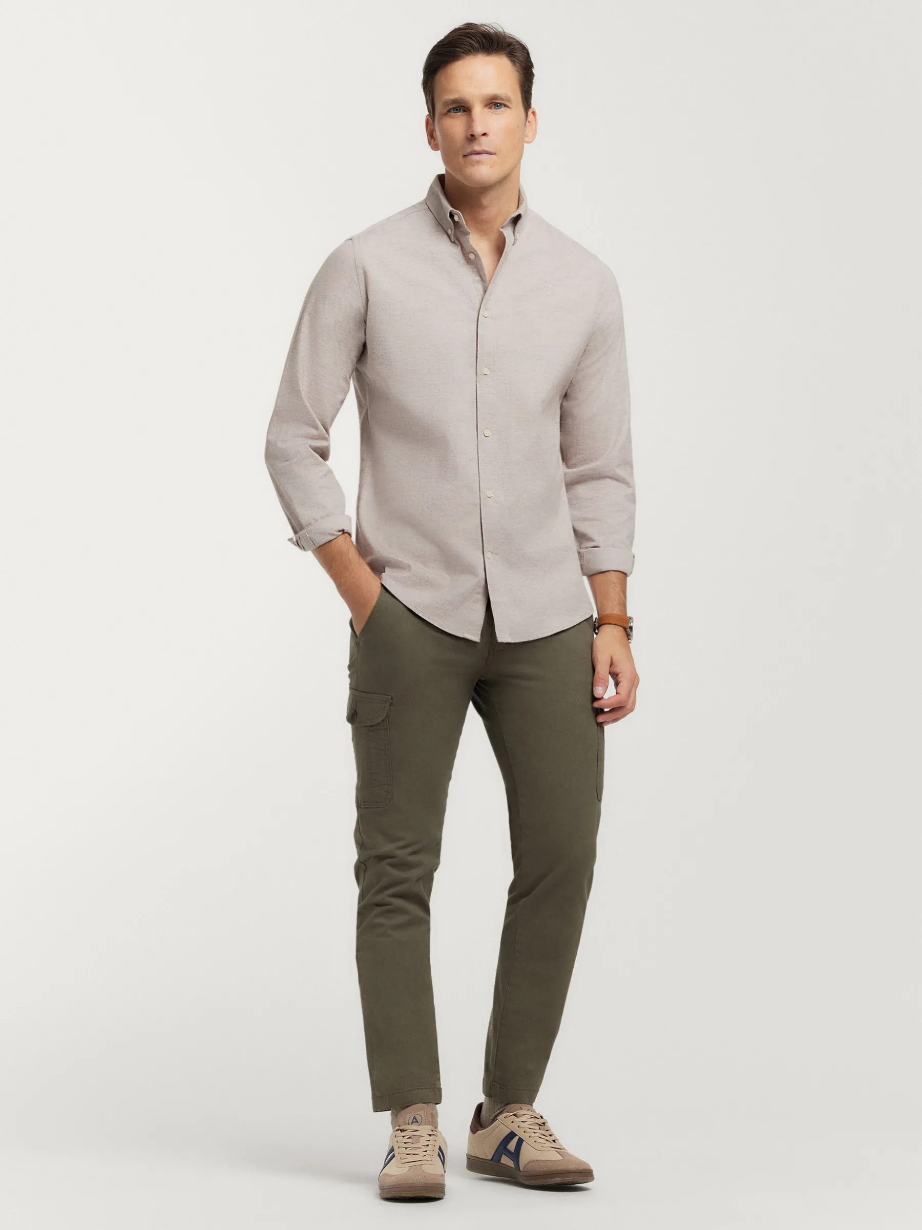 Franela<Alvaro Moreno CAMISA FLANNEL TWILL Beige