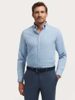 Franela<Alvaro Moreno CAMISA FLANNEL TWILL Celeste