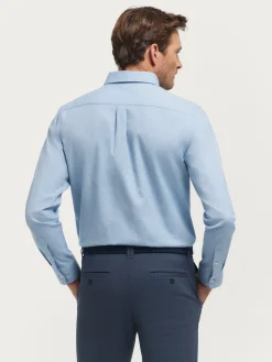 Franela<Alvaro Moreno CAMISA FLANNEL TWILL Celeste