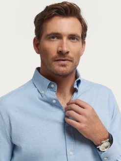 Franela<Alvaro Moreno CAMISA FLANNEL TWILL Celeste