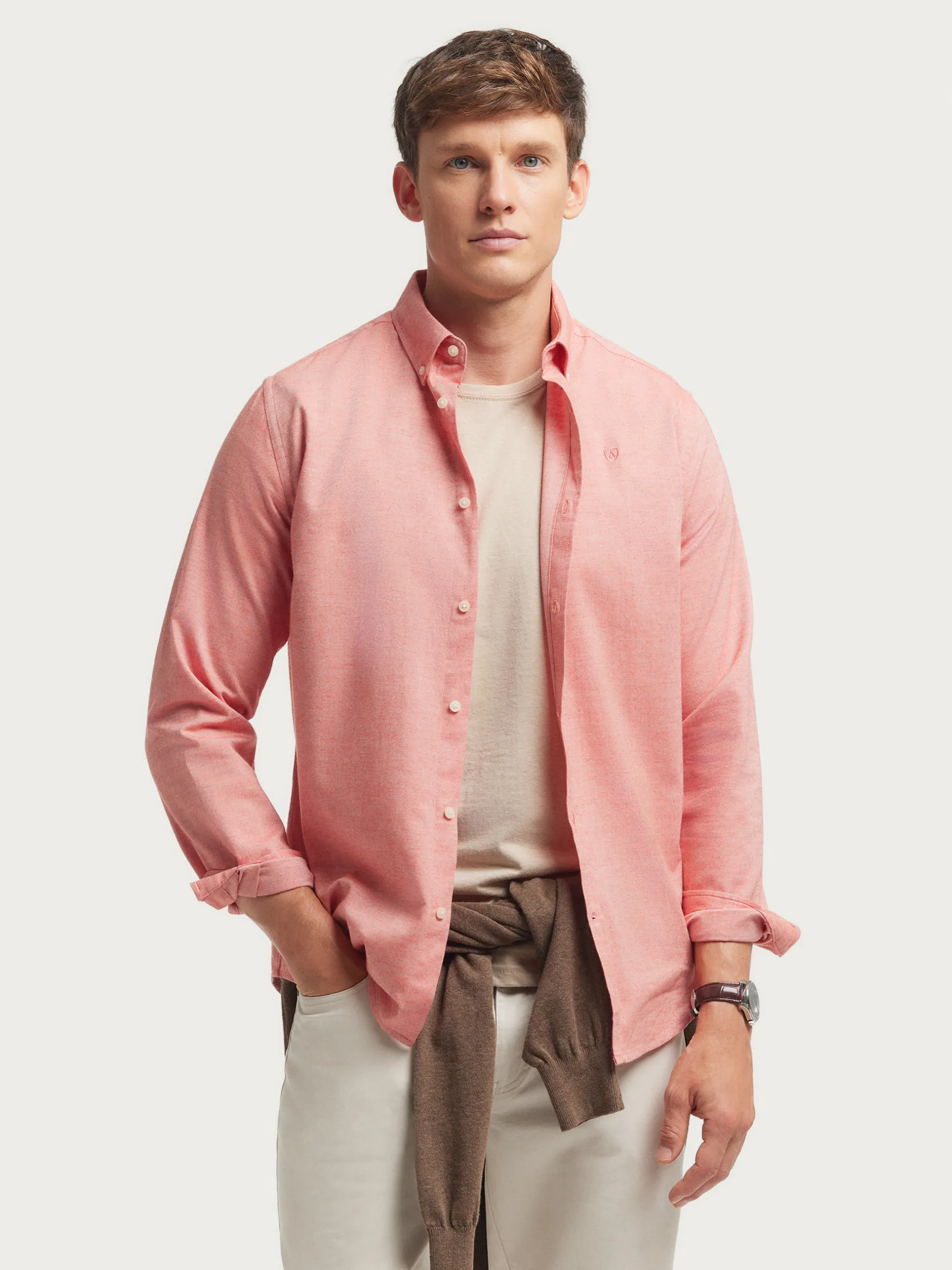 Franela<Alvaro Moreno CAMISA FLANNEL TWILL Coral