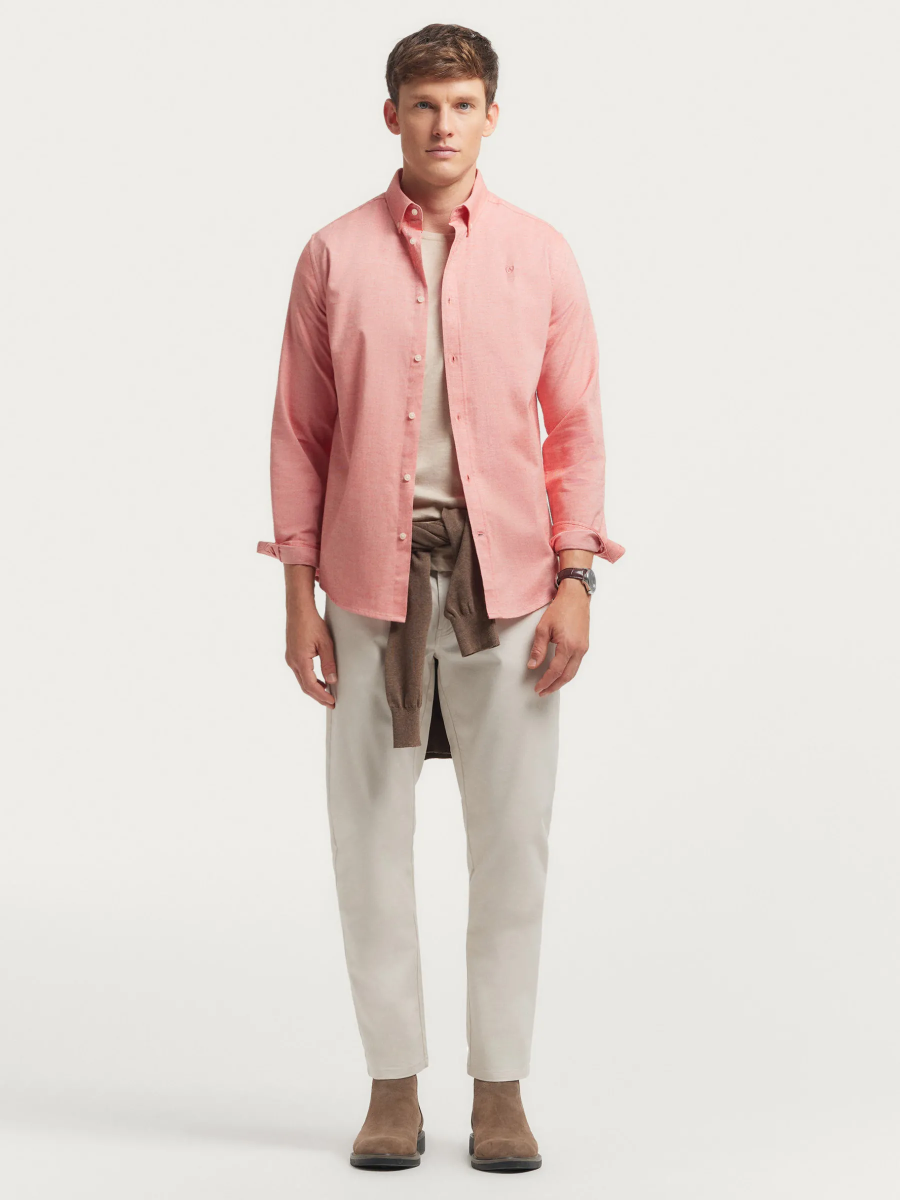 Franela<Alvaro Moreno CAMISA FLANNEL TWILL Coral
