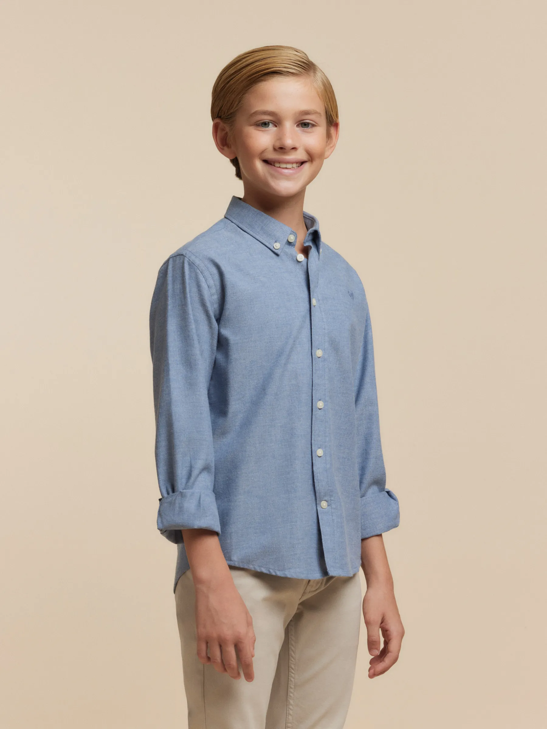 Camisas<Alvaro Moreno CAMISA FLANNEL TWILL KIDS Azul
