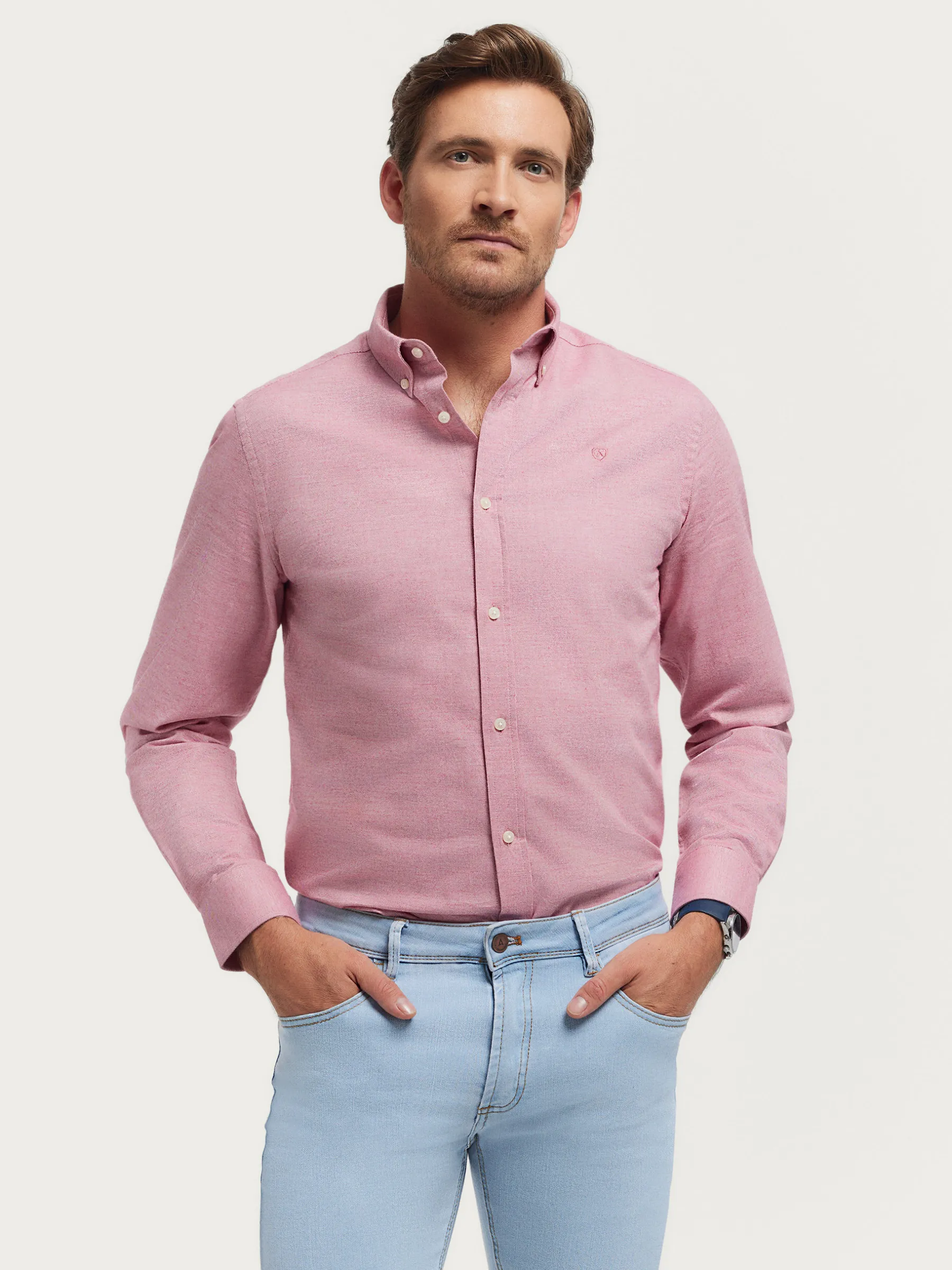 Franela<Alvaro Moreno CAMISA FLANNEL TWILL Rosa