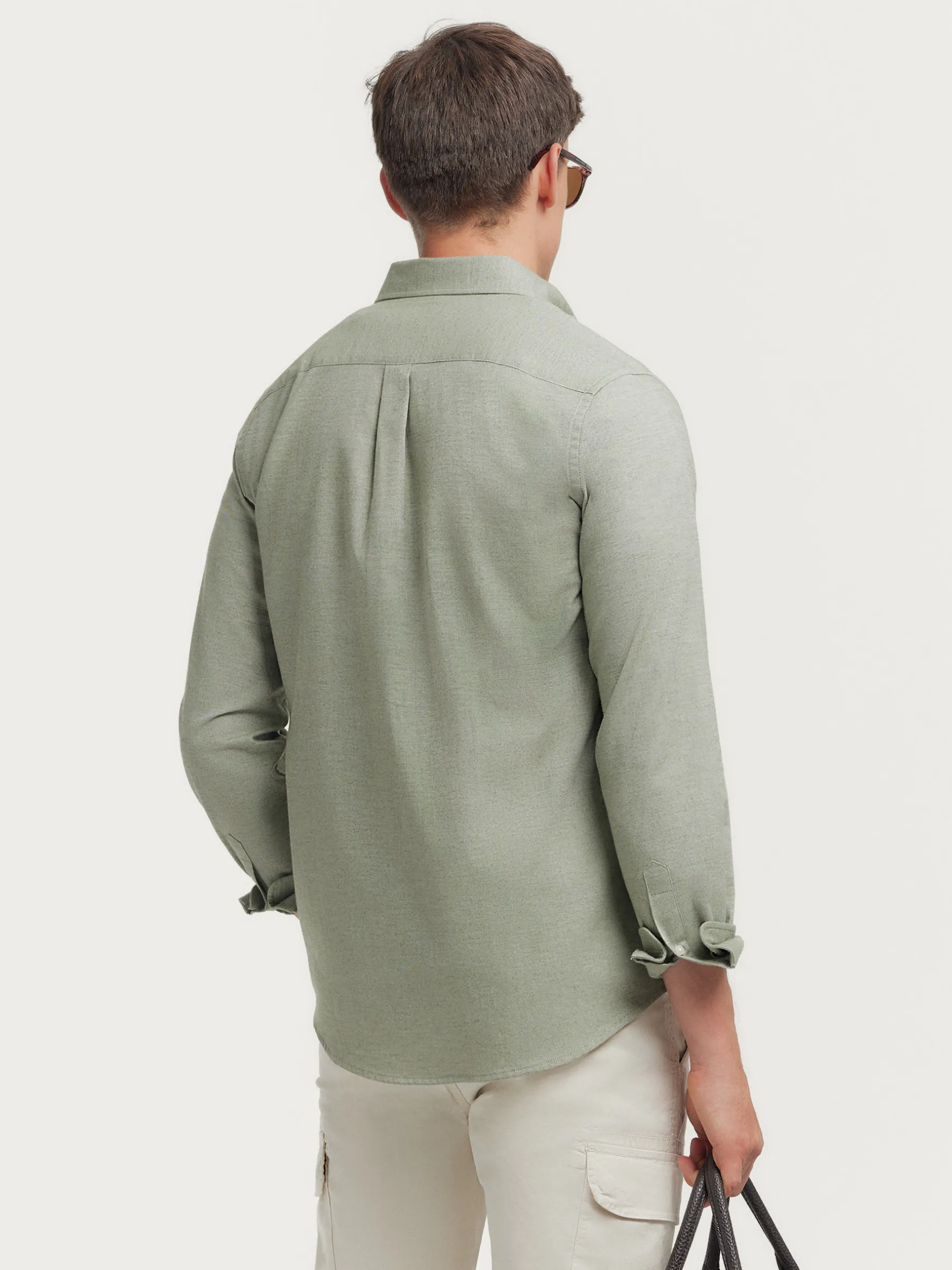 Franela<Alvaro Moreno CAMISA FLANNEL TWILL Verde