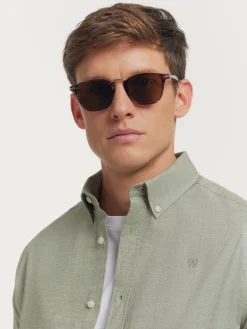 Franela<Alvaro Moreno CAMISA FLANNEL TWILL Verde