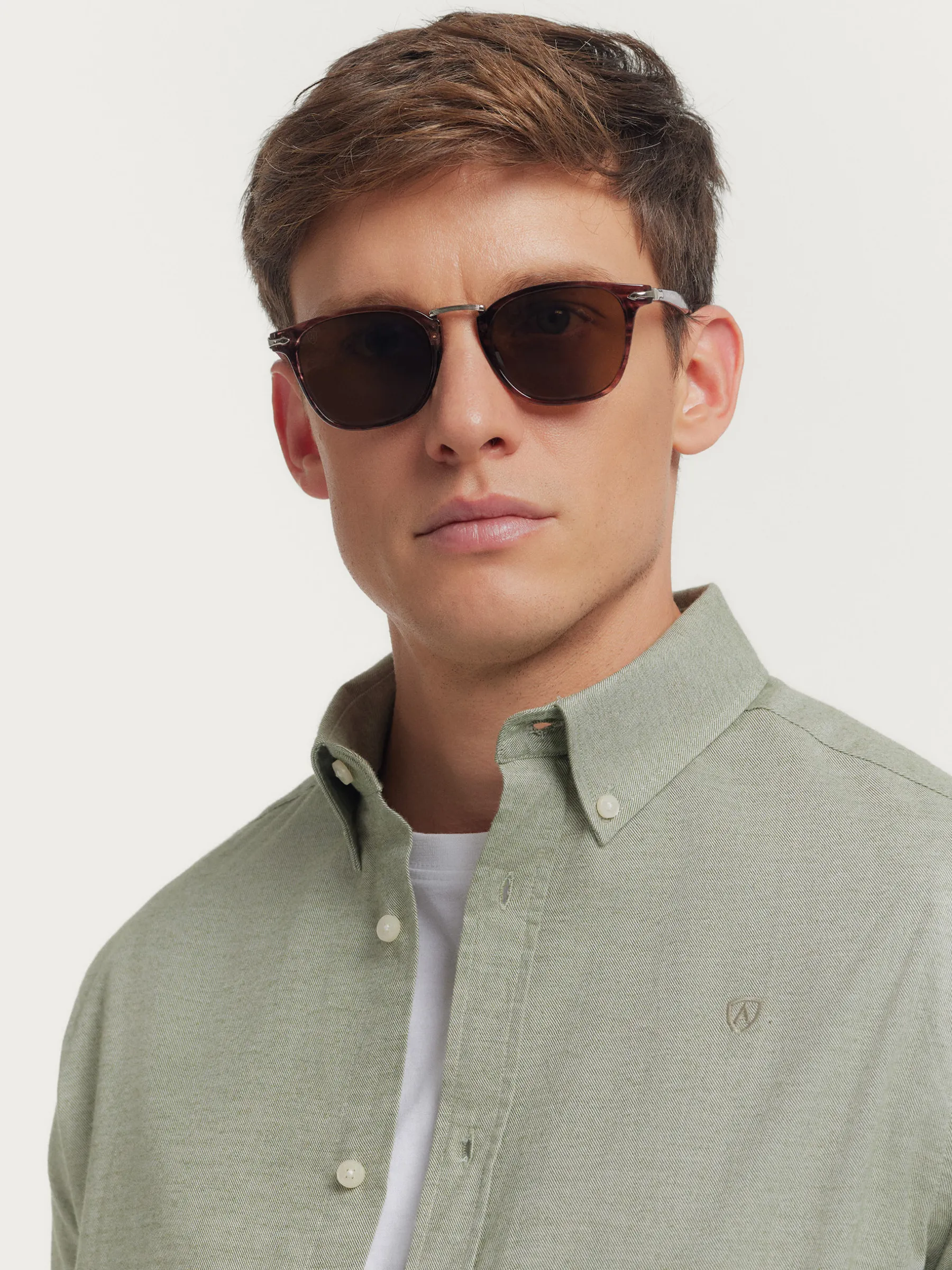 Franela<Alvaro Moreno CAMISA FLANNEL TWILL Verde