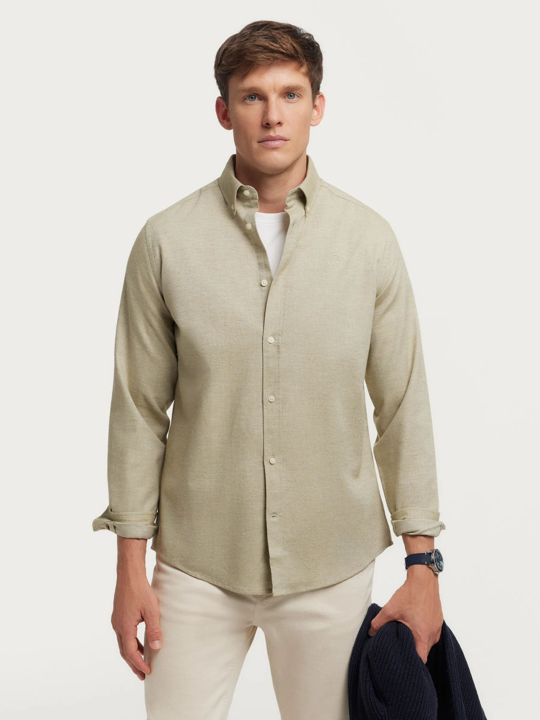 Franela<Alvaro Moreno CAMISA FLANNEL TWILL Verde