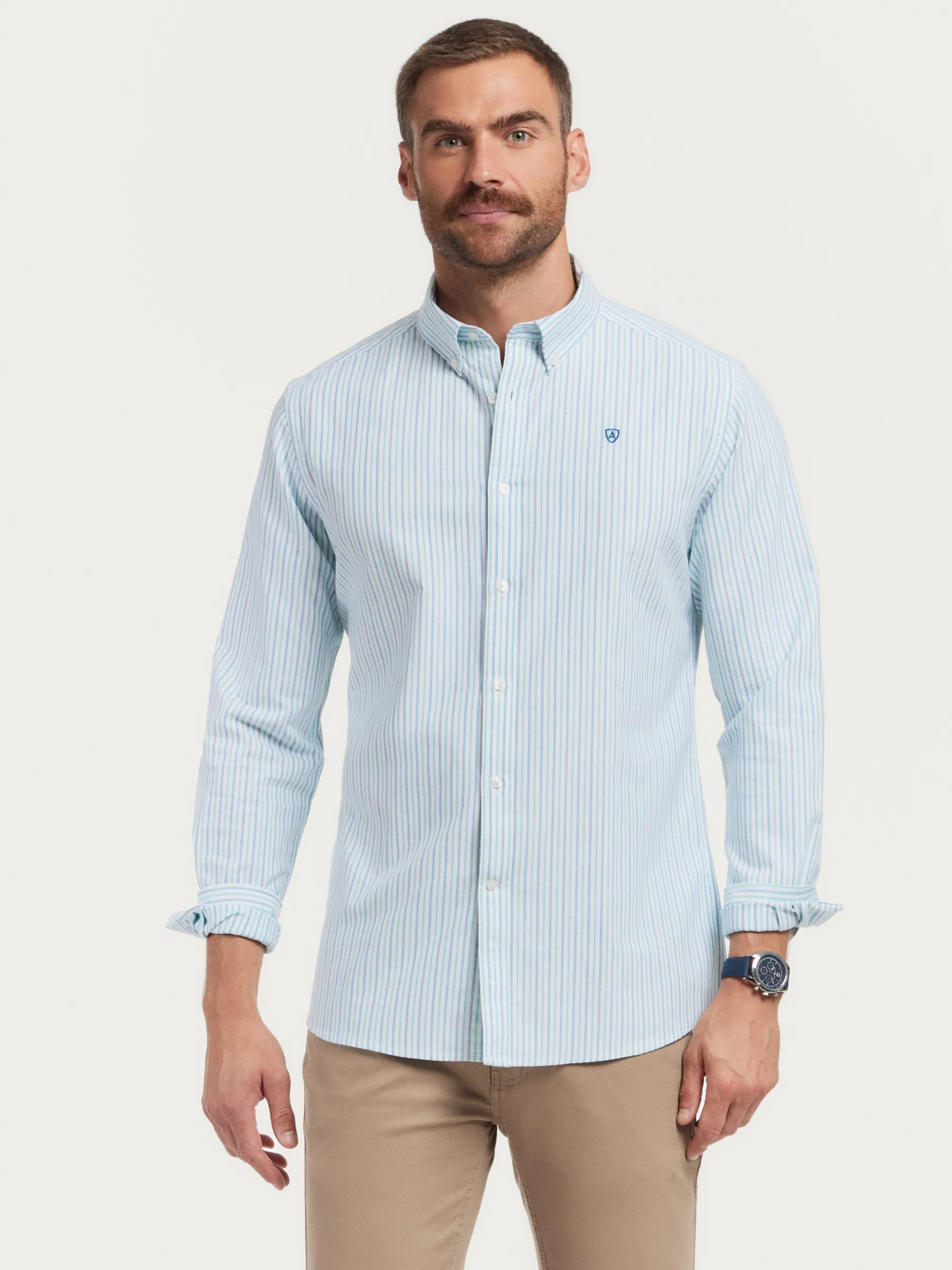 Oxford<Alvaro Moreno CAMISA OXFORD FANCY STR Verde