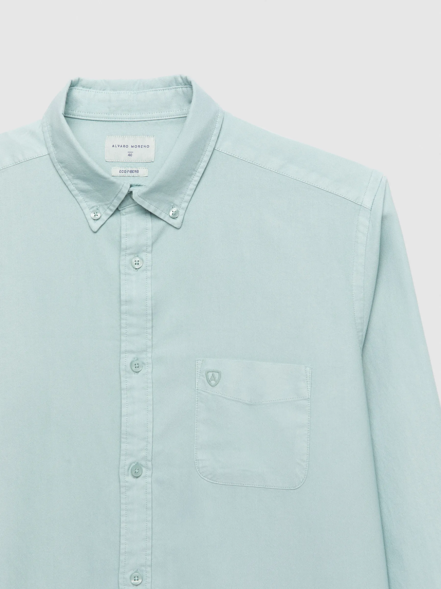 Oxford<Alvaro Moreno CAMISA OXFORD POCKET DYE Verde Agua