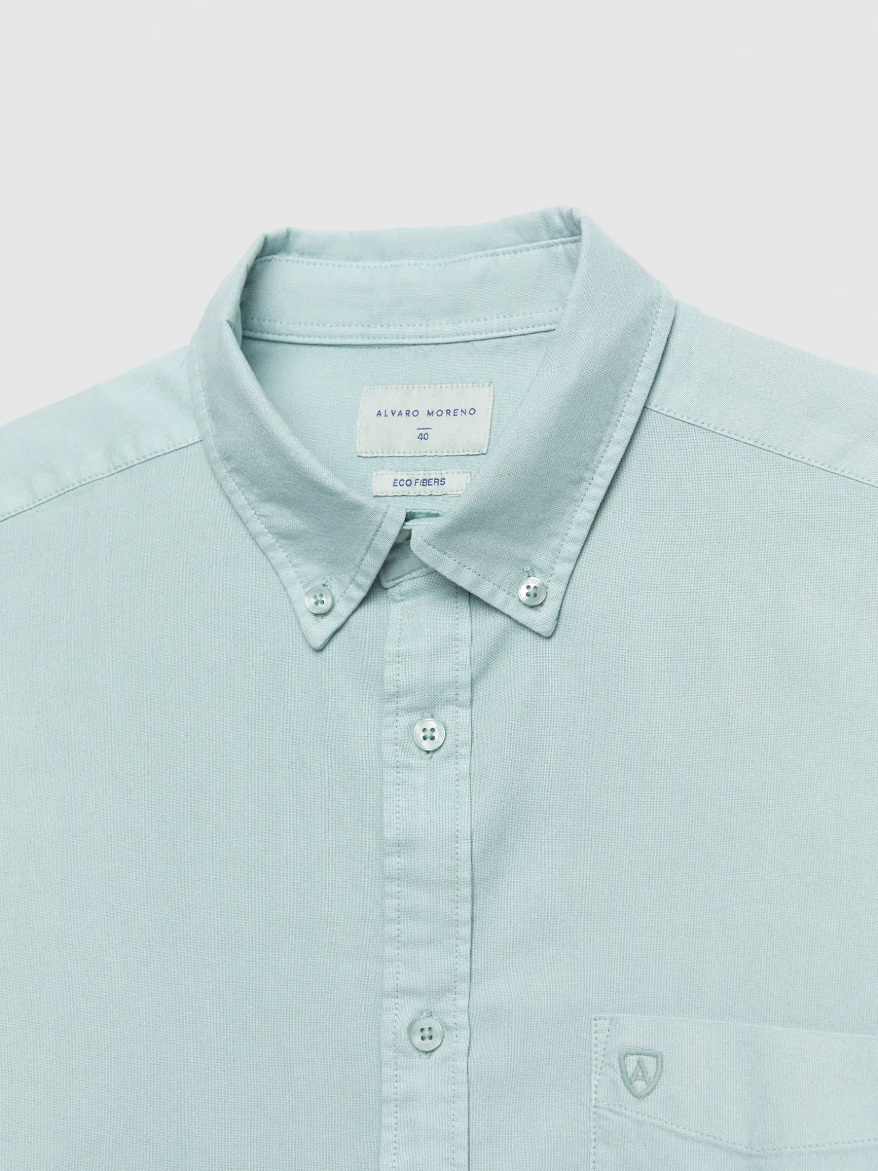 Oxford<Alvaro Moreno CAMISA OXFORD POCKET DYE Verde Agua