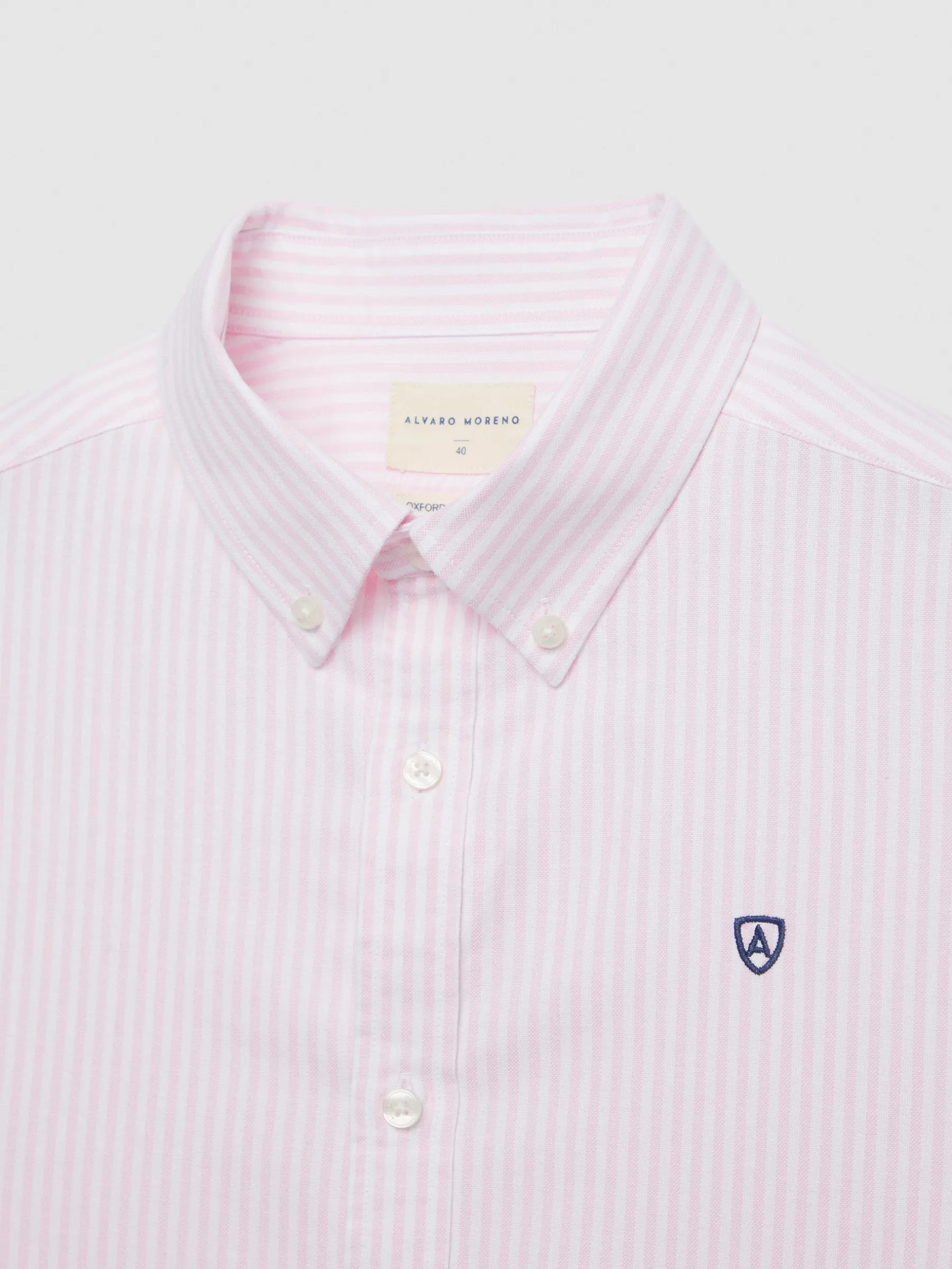 Oxford<Alvaro Moreno CAMISA OXFORD RAYAS BASIC Rosa