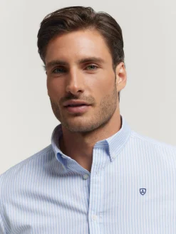 Oxford<Alvaro Moreno CAMISA OXFORD RAYAS Celeste