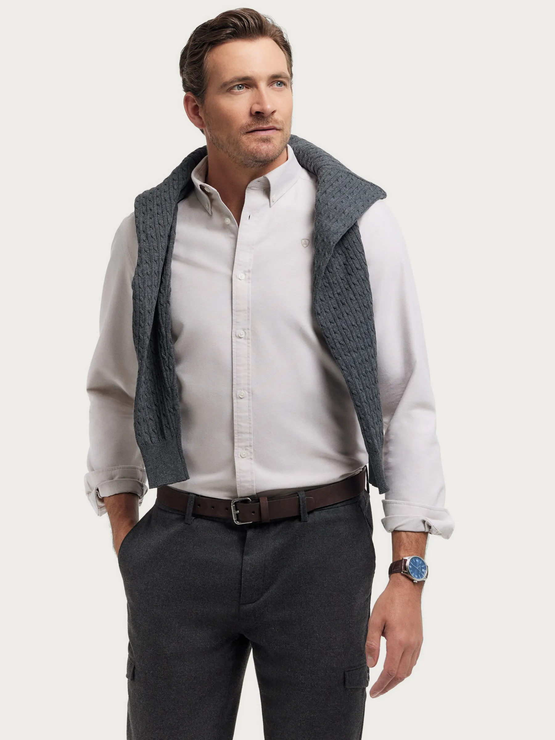 Oxford<Alvaro Moreno CAMISA OXFORD SOLID Beige