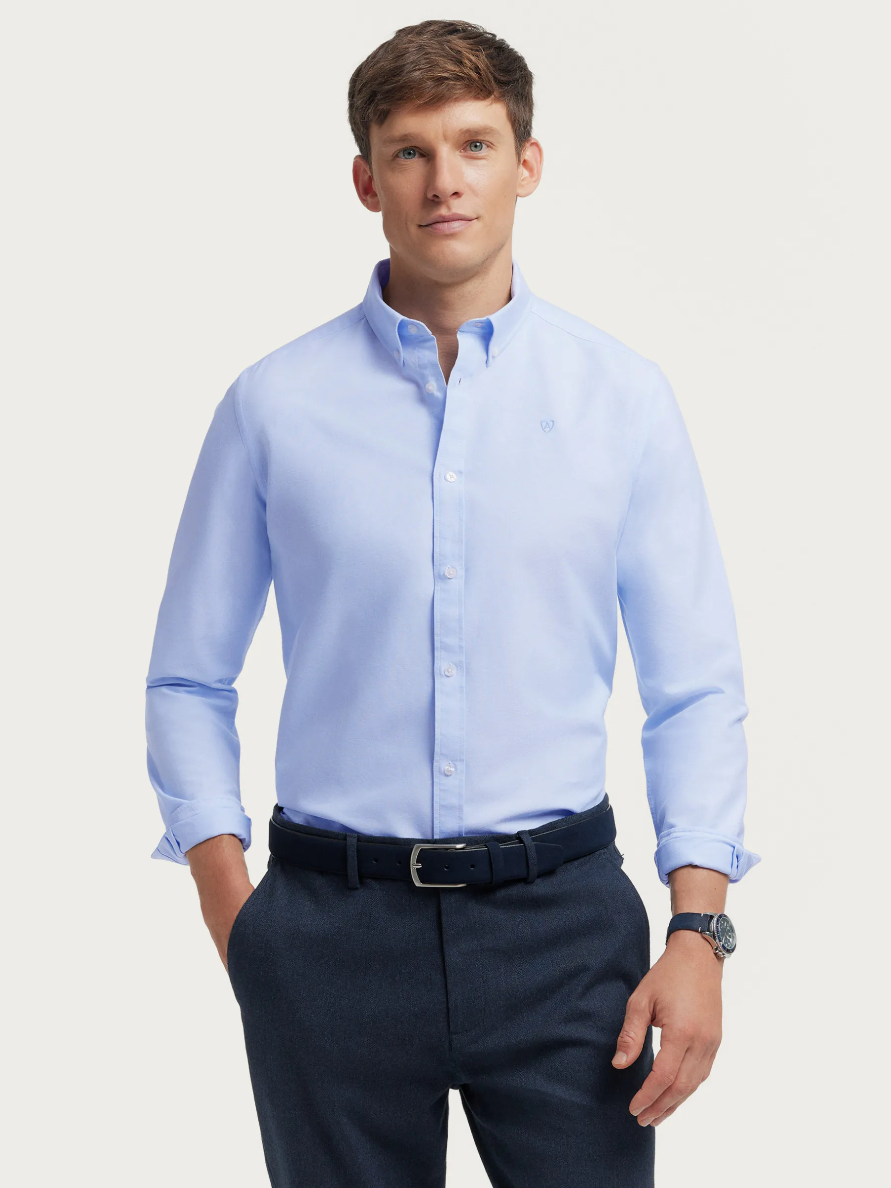 Oxford<Alvaro Moreno CAMISA OXFORD SOLID Celeste