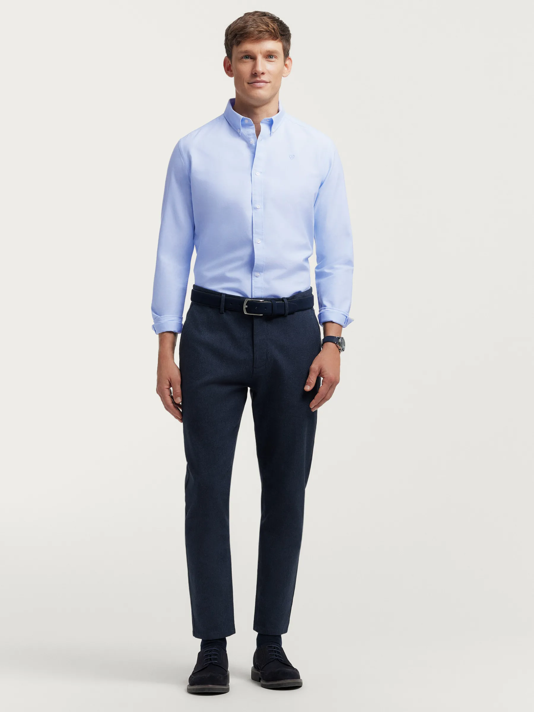 Oxford<Alvaro Moreno CAMISA OXFORD SOLID Celeste