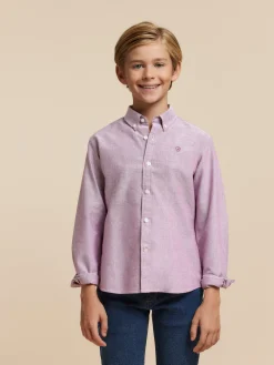 Camisas<Alvaro Moreno CAMISA OXFORD SOLID KIDS Burdeos
