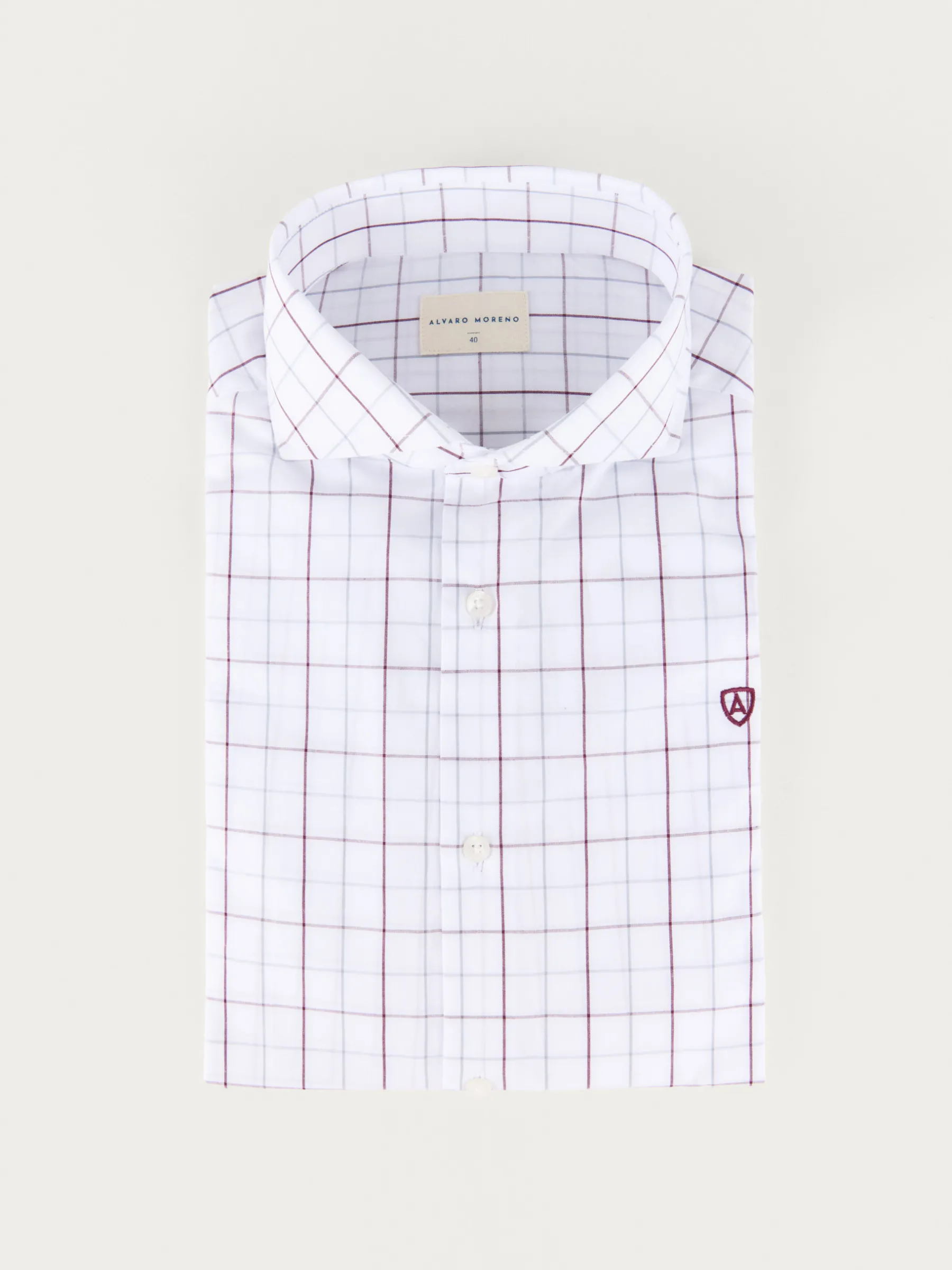 Casual<Alvaro Moreno CAMISA POPELIN CUADROS Burdeos