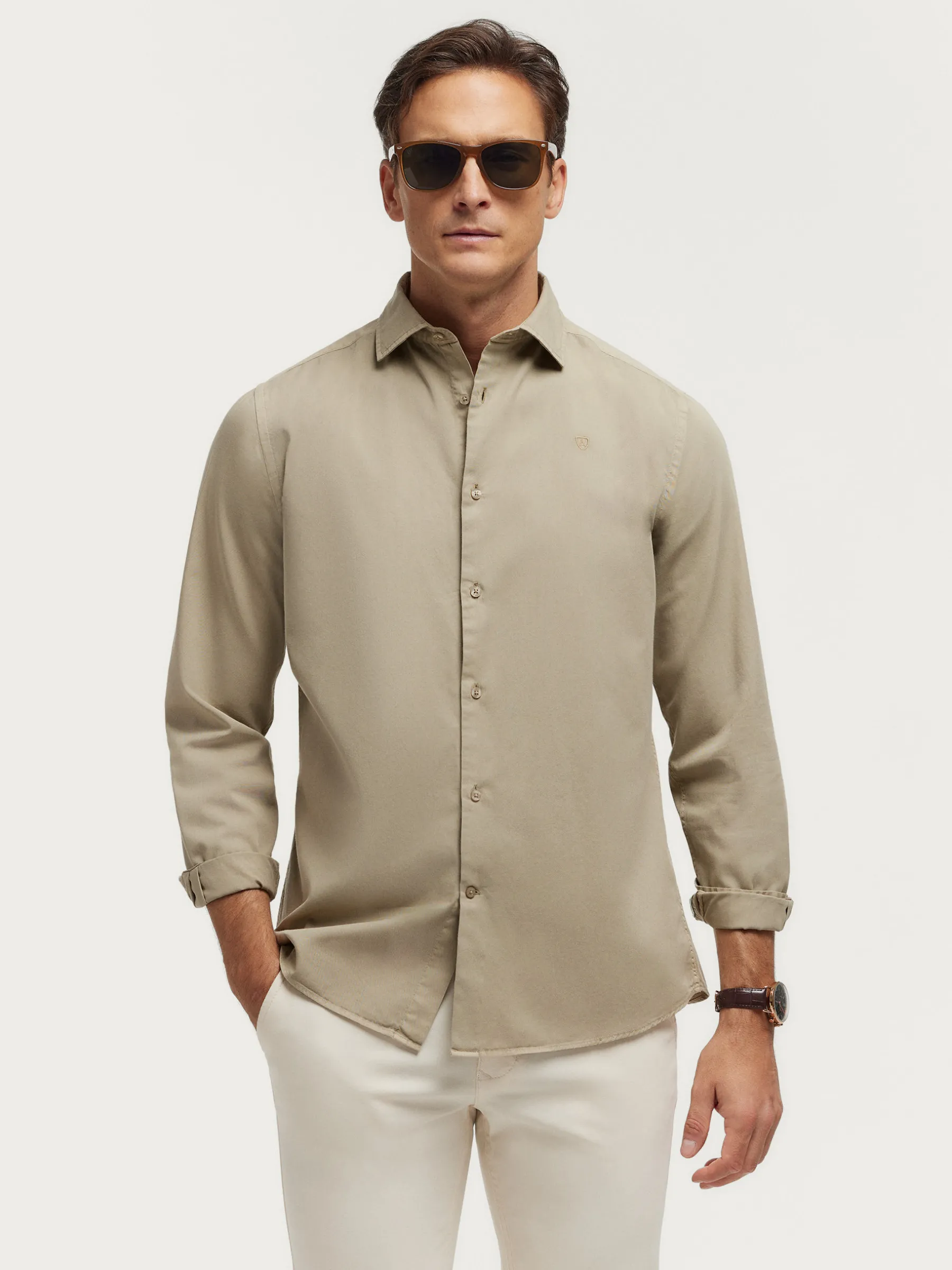 Casual<Alvaro Moreno CAMISA TWILL DYE Beige