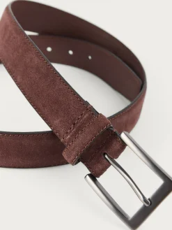 Cinturones<Alvaro Moreno CINTURON ANTE VESTIR MARRÓN Marrón