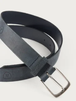 Cinturones<Alvaro Moreno CINTURON LOGO PIEL Azul Marino
